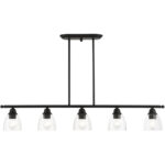 46338-04 5 Light Black Linear Chandelier-Lighting LumensChandeliers