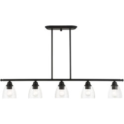 46338-04 5 Light Black Linear Chandelier-Lighting LumensChandeliers