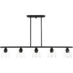 46338-04 5 Light Black Linear Chandelier-Lighting LumensChandeliers