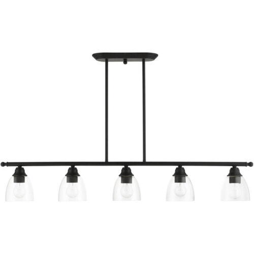 46338-04 5 Light Black Linear Chandelier-Lighting LumensChandeliers