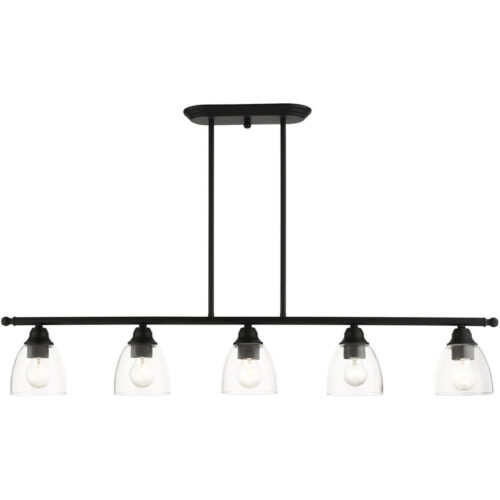 46338-04 5 Light Black Linear Chandelier-Lighting LumensChandeliers