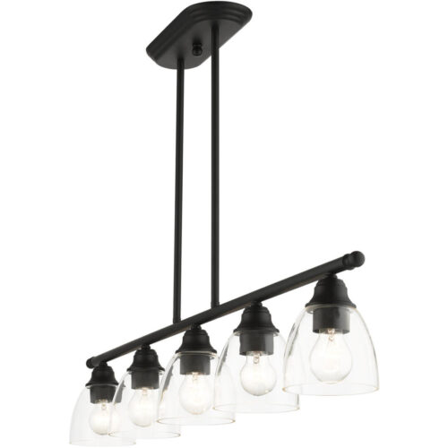 46338-04 5 Light Black Linear Chandelier-Lighting LumensChandeliers