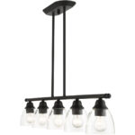 46338-04 5 Light Black Linear Chandelier-Lighting LumensChandeliers