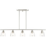 46338-91 5 Light Brushed Nickel Linear Chandelier-Lighting LumensChandeliers