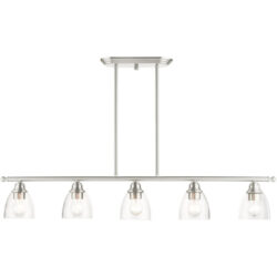 46338-91 5 Light Brushed Nickel Linear Chandelier-Lighting LumensChandeliers