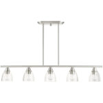 46338-91 5 Light Brushed Nickel Linear Chandelier-Lighting LumensChandeliers