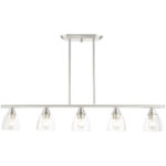 46338-91 5 Light Brushed Nickel Linear Chandelier-Lighting LumensChandeliers