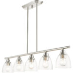 46338-91 5 Light Brushed Nickel Linear Chandelier-Lighting LumensChandeliers