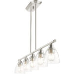 46338-91 5 Light Brushed Nickel Linear Chandelier-Lighting LumensChandeliers