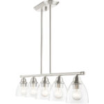 46338-91 5 Light Brushed Nickel Linear Chandelier-Lighting LumensChandeliers