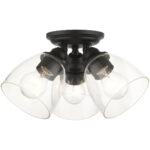 46339-04 3 Light Black Flush Mount-Lighting LumensBath/Flush Mounts