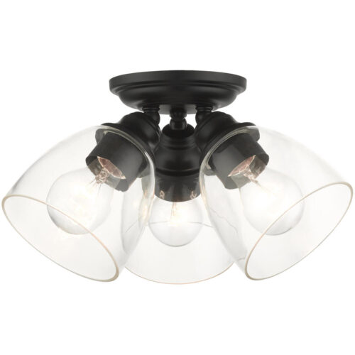 46339-04 3 Light Black Flush Mount-Lighting LumensBath/Flush Mounts