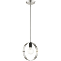 46411-91 1 Light Brushed Nickel Pendant-Lighting LumensPendant Lights