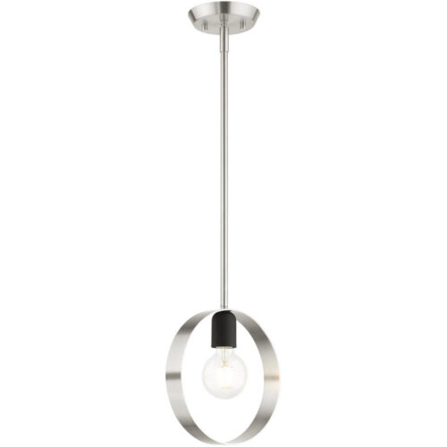 46411-91 1 Light Brushed Nickel Pendant-Lighting LumensPendant Lights