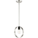 46411-91 1 Light Brushed Nickel Pendant-Lighting LumensPendant Lights