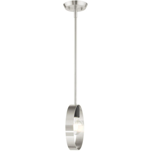 46411-91 1 Light Brushed Nickel Pendant-Lighting LumensPendant Lights