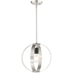 46413-91 1 Light Brushed Nickel Pendant-Lighting LumensPendant Lights