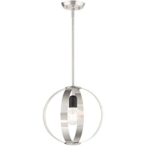 46413-91 1 Light Brushed Nickel Pendant-Lighting LumensPendant Lights