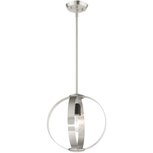 46413-91 1 Light Brushed Nickel Pendant-Lighting LumensPendant Lights