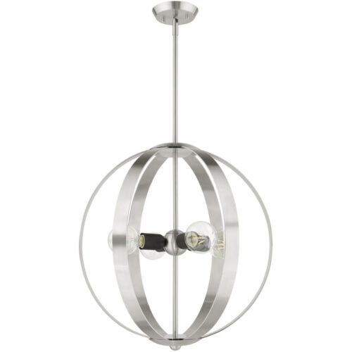 46415-91 4 Light Brushed Nickel Chandelier-Lighting LumensChandeliers