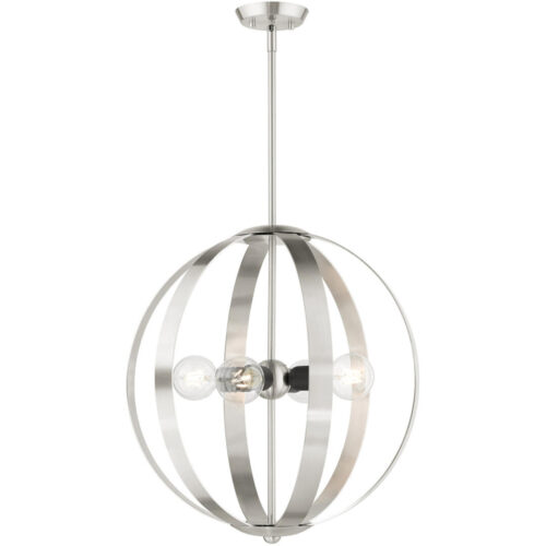 46415-91 4 Light Brushed Nickel Chandelier-Lighting LumensChandeliers