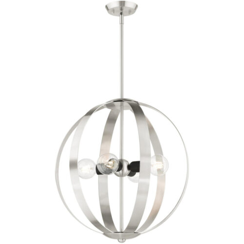 46415-91 4 Light Brushed Nickel Chandelier-Lighting LumensChandeliers