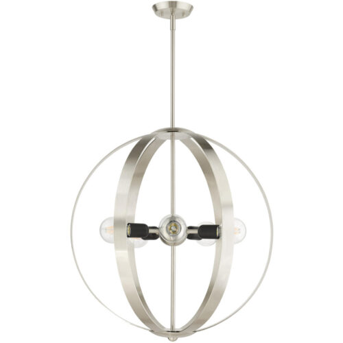 46416-91 5 Light Brushed Nickel Chandelier-Lighting LumensChandeliers