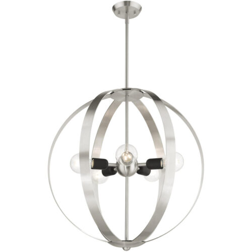 46416-91 5 Light Brushed Nickel Chandelier-Lighting LumensChandeliers