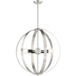 46416-91 5 Light Brushed Nickel Chandelier-Lighting LumensChandeliers