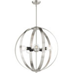 46416-91 5 Light Brushed Nickel Chandelier-Lighting LumensChandeliers