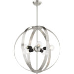 46416-91 5 Light Brushed Nickel Chandelier-Lighting LumensChandeliers