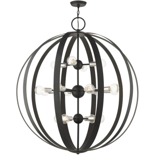 46418-04 16 Light Black Foyer Chandelier-Lighting LumensChandeliers