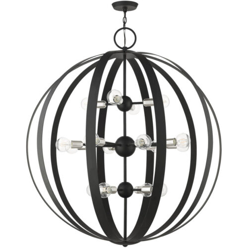 46418-04 16 Light Black Foyer Chandelier-Lighting LumensChandeliers