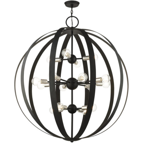 46418-04 16 Light Black Foyer Chandelier-Lighting LumensChandeliers