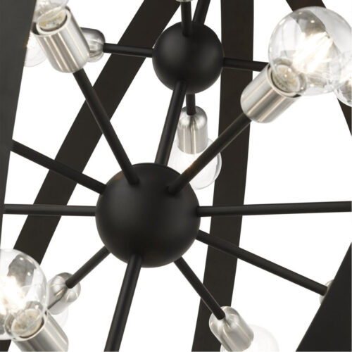 46418-04 16 Light Black Foyer Chandelier-Lighting LumensChandeliers