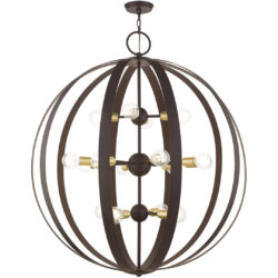 46418-07 16 Light Bronze Foyer Chandelier-Lighting LumensChandeliers