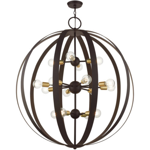 46418-07 16 Light Bronze Foyer Chandelier-Lighting LumensChandeliers