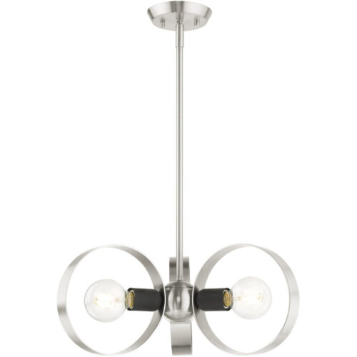 46423-91 3 Light Brushed Nickel Chandelier-Lighting LumensChandeliers