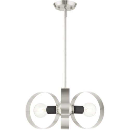 46423-91 3 Light Brushed Nickel Chandelier-Lighting LumensChandeliers