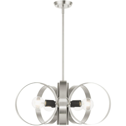 46425-91 6 Light Brushed Nickel Chandelier-Lighting LumensChandeliers