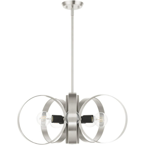 46425-91 6 Light Brushed Nickel Chandelier-Lighting LumensChandeliers