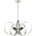 46425-91 6 Light Brushed Nickel Chandelier-Lighting LumensChandeliers