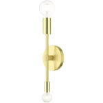 5 inch 2 Light Satin Brass Wall Sconce with Steel base material-Lighting LumensWall Sconces