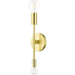 5 inch 2 Light Satin Brass Wall Sconce with Steel base material-Lighting LumensWall Sconces