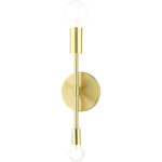 5 inch 2 Light Satin Brass Wall Sconce with Steel base material-Lighting LumensWall Sconces