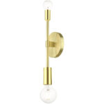 5 inch 2 Light Satin Brass Wall Sconce with Steel base material-Lighting LumensWall Sconces