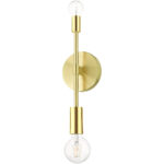 5 inch 2 Light Satin Brass Wall Sconce with Steel base material-Lighting LumensWall Sconces