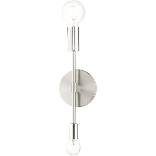 5 inch 2 Light Brushed Nickel Wall Sconce with Steel base material-Lighting LumensWall Sconces