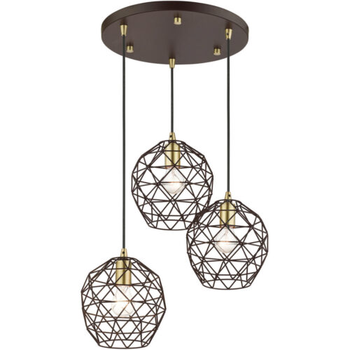 46593-07 3 Light Bronze Pendant-Lighting LumensPendant Lights