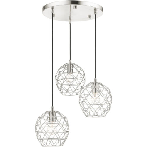 46593-91 3 Light Brushed Nickel Pendant-Lighting LumensPendant Lights